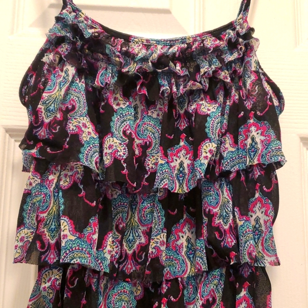 Vintage Express paisley ruffle dress XS